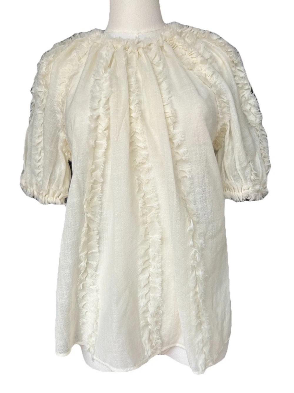 ULLA JOHNSON GRACELLE TOP / COWRIE Cream Size 4 - Picture 5 of 12